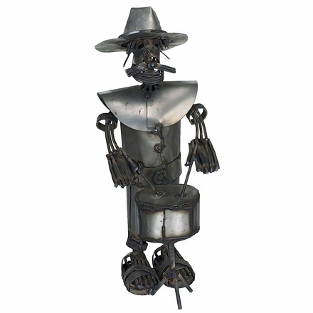 Metal Mariachi Yard Art Sculpture - Drummer