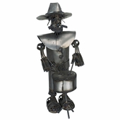 Metal Mariachi Yard Art Sculpture - Drummer