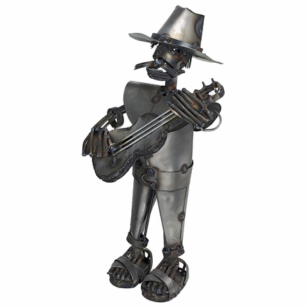 Metal Mariachi Yard Art Sculpture - Guitarist