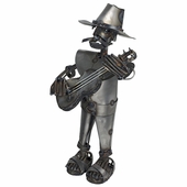 Metal Mariachi Yard Art Sculpture - Guitarist