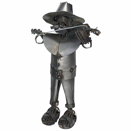 Metal Mariachi Yard Art Sculpture - Violinist