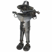 Metal Mariachi Yard Art Sculpture - Violinist