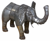 Metal Medium Elephant Sculpture - 49" Tall