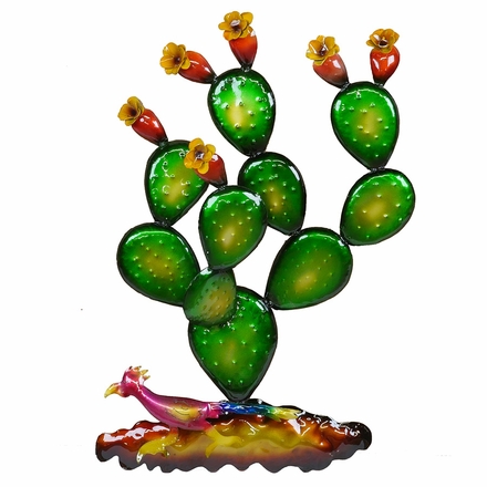 Metal Southwest Prickly Pear Cactus Scene Wall Art - 30