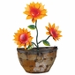 Metal Wall Hanging Planter with Sunflowers