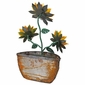 Metal Wall Hanging Planter with Sunflowers