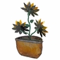 Metal Wall Hanging Planter with Sunflowers - Set of 3 Sizes