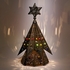 Mexican Aged Tin Fluted Christmas Tree Lamp with Marbles
