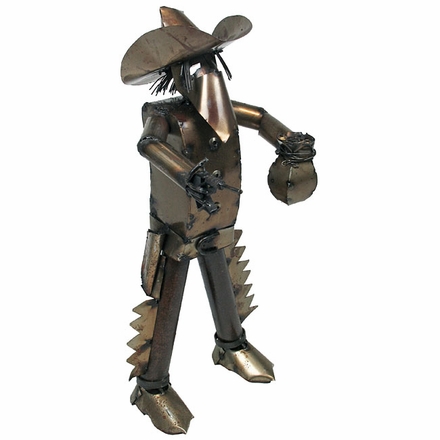 Mexican Bandito Bank Robber Metal Yard Sculpture