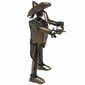 Mexican Bandito Bank Robber Metal Yard Sculpture