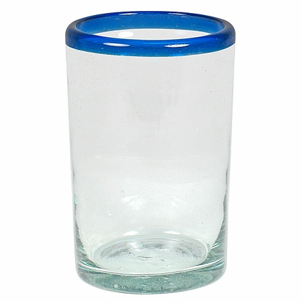 Mexican Blue Rimmed Highball Glasses - Set of 4