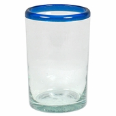 Mexican Blue Rimmed Highball Glasses - Set of 4