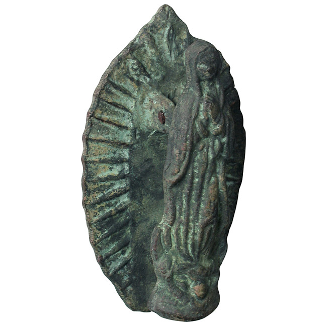 Mexican Bronze Virgin of Guadalupe Door Knocker