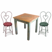 Mexican Cantina Table Set with 4 Ice Cream Parlor Chairs