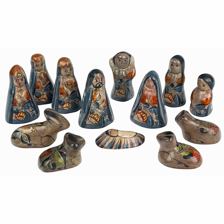 Mexican Ceramic Nativity Scene 11-Piece Set