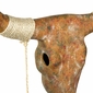 Mexican Clay Steer Skull with Hanging Skulls on Rope