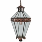 Mexican Colonial Tin and Glass Hanging Light Fixture