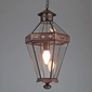 Mexican Colonial Tin and Glass Hanging Light Fixture