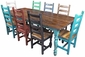 Mexican Colonial Turquoise Painted Wood Dining Table
