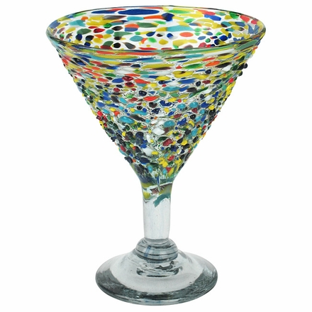 Mexican Confetti Pebbled Martini Glass - Set of 4