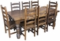 Mexican Country Style Dining Set - Walnut Finish - 3 Sizes