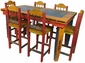 Mexican Country Style - Multi-Color Tall Dining Table Set