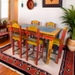 Mexican Country Style - Multi-Color Tall Dining Table Set