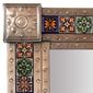 Mexican Embossed Tin Mirror With Mixed Talavera Tile  - 20