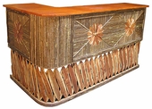 Mexican Equipale Bar L Shaped with Twig Front