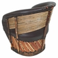 Mexican Faux Leather Equipale Barrel Chair with Tooled Design - Minimum Order 2