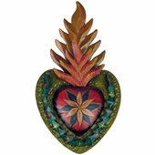 Mexican Flaming Crown Heart Decoration