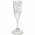 Mexican Floral Etched Champagne Flutes - Clear - Set of 4