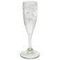 Mexican Floral Etched Champagne Flutes - Clear - Set of 4