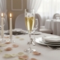 Mexican Floral Etched Champagne Flutes - Clear - Set of 4