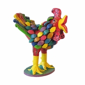 Mexican Folk Art - Colorful Screaming Chicken