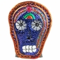 Mexican Folk Art Painted Tin Skull Candle Sconce - Set of 2