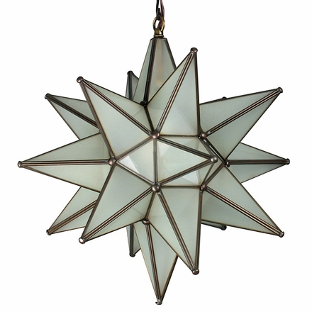 Mexican Frosted Glass Star Light 15