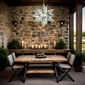 Mexican Frosted Glass Star Light 15