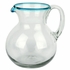 Mexican Glass Margarita Pitcher with Turquoise Rim