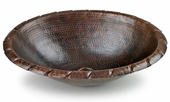 Mexican Hammered Copper Sink - Rope Design