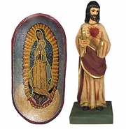 Mexican Hand Carved Statues and Folk Art Dough Bowls 