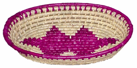 Mexican Hand Woven Palm Oval Bread Baskets - Set of 2