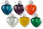 Mexican Handblown Glass Heart Ornaments - Set of 2