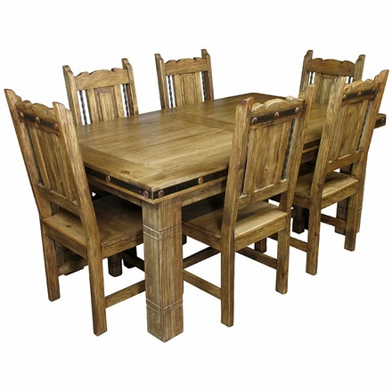 Mexican Iron Banded  Southwest Dining Set - 7 Piece