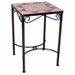 Mexican Iron Side Table with Talavera Tiles - 14