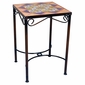 Mexican Iron Side Table with Talavera Tiles - 14