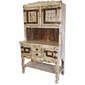 Mexican Kitchen Hutch - White Washed Painted Wood
