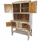 Mexican Kitchen Hutch - White Washed Painted Wood
