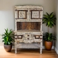 Mexican Kitchen Hutch - White Washed Painted Wood