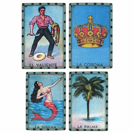 Mexican Loteria Cards Refrigerator Magnets - Set of 4